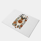 Paillasson Halloween Rottweiler avec Fleurs (Incliné)