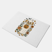 Paillasson Halloween Shih Tzu avec des fleurs d'automne (Incliné)