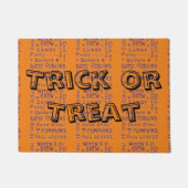 Paillasson Halloween Trick ou Treat Door Mat Orange Noir (Devant)