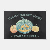 Paillasson Halloween Turquoise Citrouille Allergy Traitements (Devant)