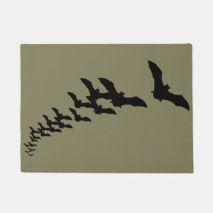 Paillasson Halloween vintage avec un essaim de chauves-souris