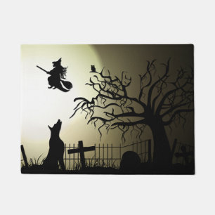 Paillasson Halloween Witch et Howling Dog