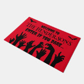 Paillasson Halloween Zombie Mains Entrez si vous osez (Incliné)