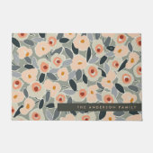 Paillasson Hand-Drawn Bold Inky Floral Pattern- Sunlit Meadow (Devant)