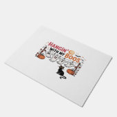 Paillasson Hangin Avec Mon Fantôme Boos Tenant Chat Noir Drôl (Incliné)