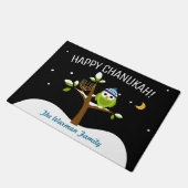 Paillasson Hanoukka Owl et Minorah Party (Incliné)