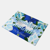 Paillasson Hanoukka Sameach Blue Poinsettias (Incliné)