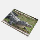 Paillasson Happy Alligator - mat de porte personnalisé (Incliné)