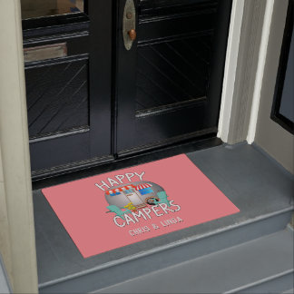 Paillasson Happy Camper| Accueil Camping rose