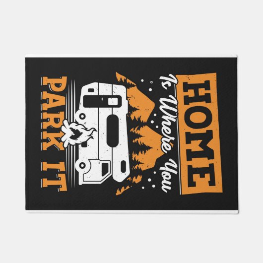 Paillasson Happy Camper Home Est Là Où Vous Le Garez (Devant)