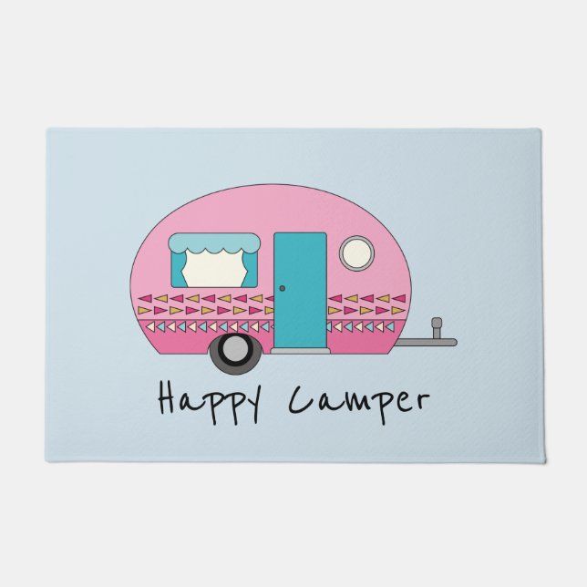 Paillasson Happy Camper Rose RV (Devant)