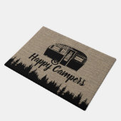 Paillasson Happy Campers Camping Vie Forêt Rustique Burlap (Incliné)