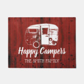 Paillasson Happy Campers Red Barn Rustic Camping Nom de famil (Devant)