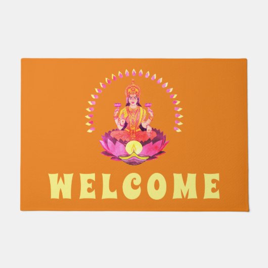 Paillasson Happy Diwali - Deepalavi Lakshmi Goddess 1 (Devant)