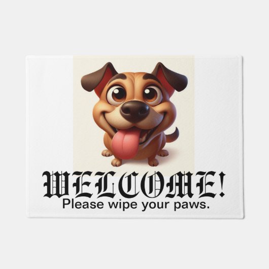 Paillasson Happy Dog Funny Welcome Mat (Devant)