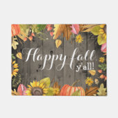 Paillasson Happy Fall Y'all Rustic Country Automne (Devant)