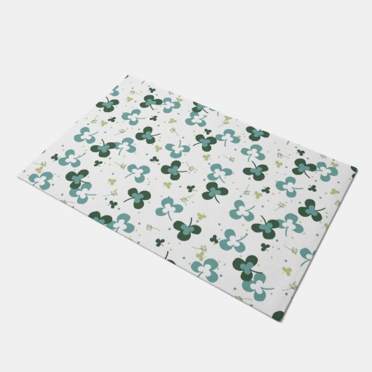 Paillasson Happy Green Clover Feuille Motif d'art III (Incliné)