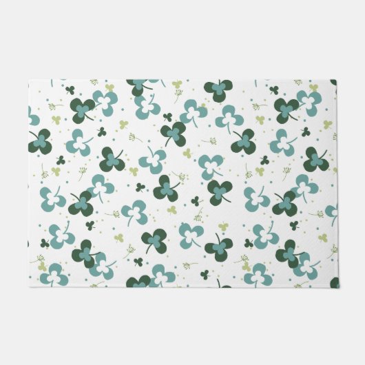 Paillasson Happy Green Clover Feuille Motif d'art III (Devant)