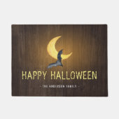 Paillasson Happy Halloween chauve-souris et lune Arrière - pl (Devant)