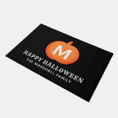 Paillasson Happy Halloween Citrouille orange sur mesure initi (Incliné)