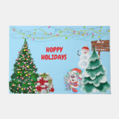 Paillasson Happy Holidays Bunny Christmas (Devant)