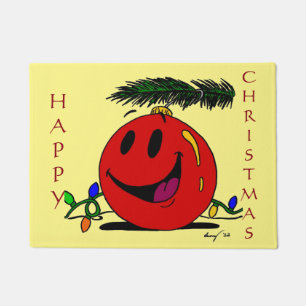 Paillasson Happy Ornament "HAPPY CHRISTMAS" Matelas saisonnie