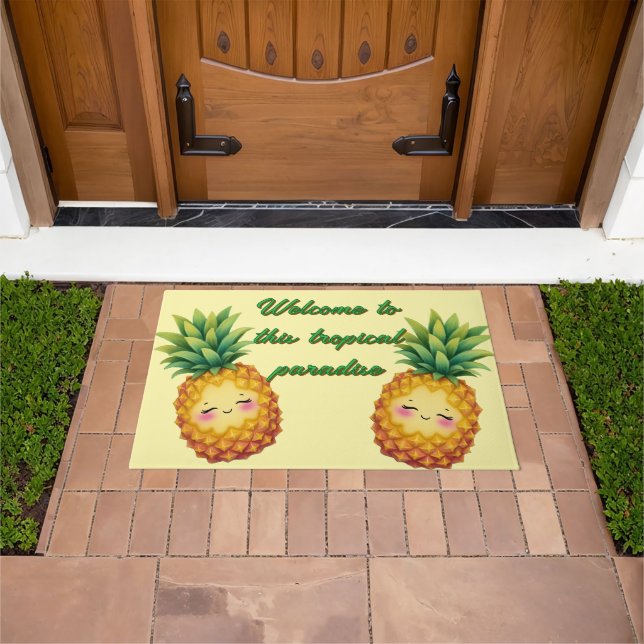 Paillasson Happy Pineapple Welcome Mat (De plein air)