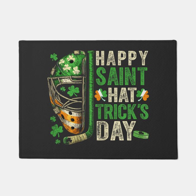 Paillasson Happy Saint Hat Trick Ice Hockey Player (Devant)