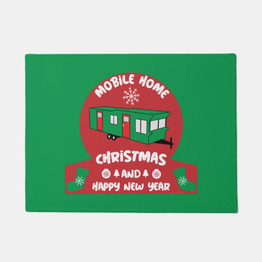 Paillasson Happy Static Mobile Holiday Home Joyeux cadeau Noë (Devant)