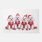 Paillasson Havanese Christmas Dress Santa Hat (Devant)
