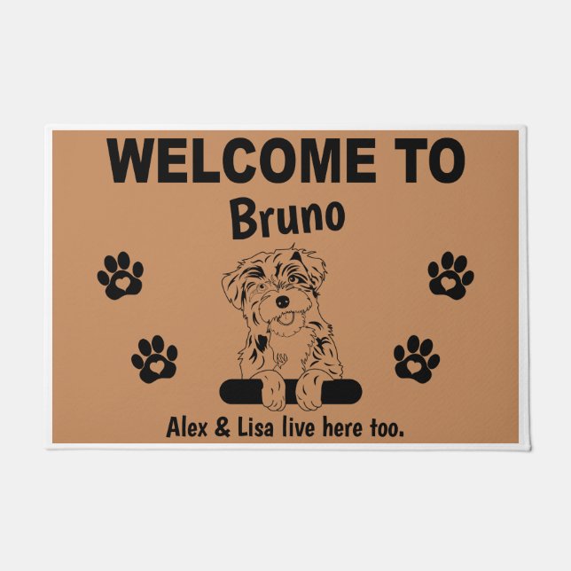 Paillasson Havanese Dog Welcome Personalized Custo (Devant)