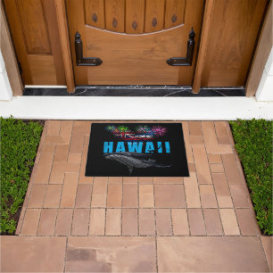 PAILLASSON HAWAII NYE TRIBAL POLYNÉSIEN HUMPBACK FEU