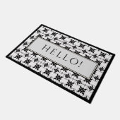 Paillasson  Hello Black and White Vintage Tile Design (Incliné)