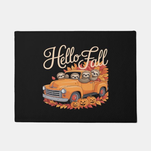 Paillasson Hello Fall Funny Sloth Halloween pumkin Classic T- (Devant)