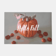 Hello Fall Grey et Orange Automne Automne Citrouil