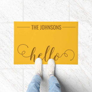 Paillasson HELLO Nom de famille personnalisé Welcome Mat Must