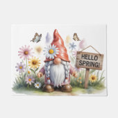 Paillasson Hello Spring Garden Gnome: Cute Gnome with Braids (Devant)