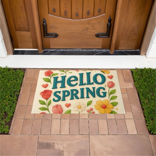 Paillasson "Hello Spring" - Vibe infusée (De plein air)