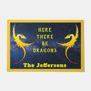 Paillasson "Here There Be Dragons" sur Starry Sky
