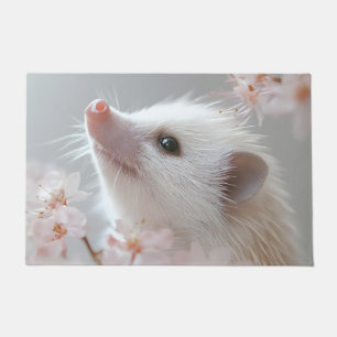 Paillasson Hérisson adorable parmi les fleurs printanières