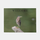 Paillasson Héron vert sur un log (Devant)