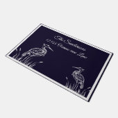 Paillasson Hérons blancs personnalisés côtiers Oiseaux Bleu m (Incliné)