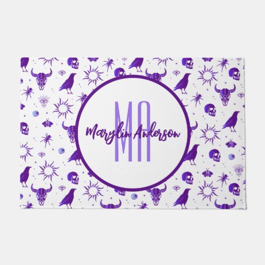 PAILLASSON HEUREUX HALLOWEEN ÉFFRAYANT MONOGRAMME PERSONNALIS (Devant)