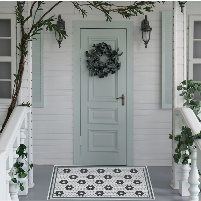 Paillasson Hex carreau design menthe bébé bleu (Créateur téléchargé)