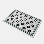Paillasson Hex carreau design menthe bébé bleu (Incliné)
