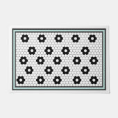 Paillasson Hex carreau design menthe bébé bleu (Devant)