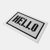 Paillasson Hex tuile noir et blanc design moderne hello (Incliné)