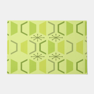 Paillasson Hexagones modernes du milieu du siècle Chartreuse