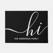 Paillasson Hi Calligraphie Script moderne Noir personnalisé (Devant)