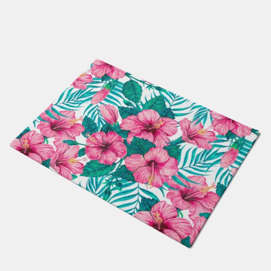 Paillasson Hibiscus et palmiers feuilles (Incliné)